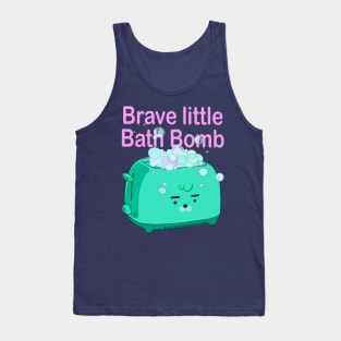 Retro inscription "Brave little bath bomb" Tank Top